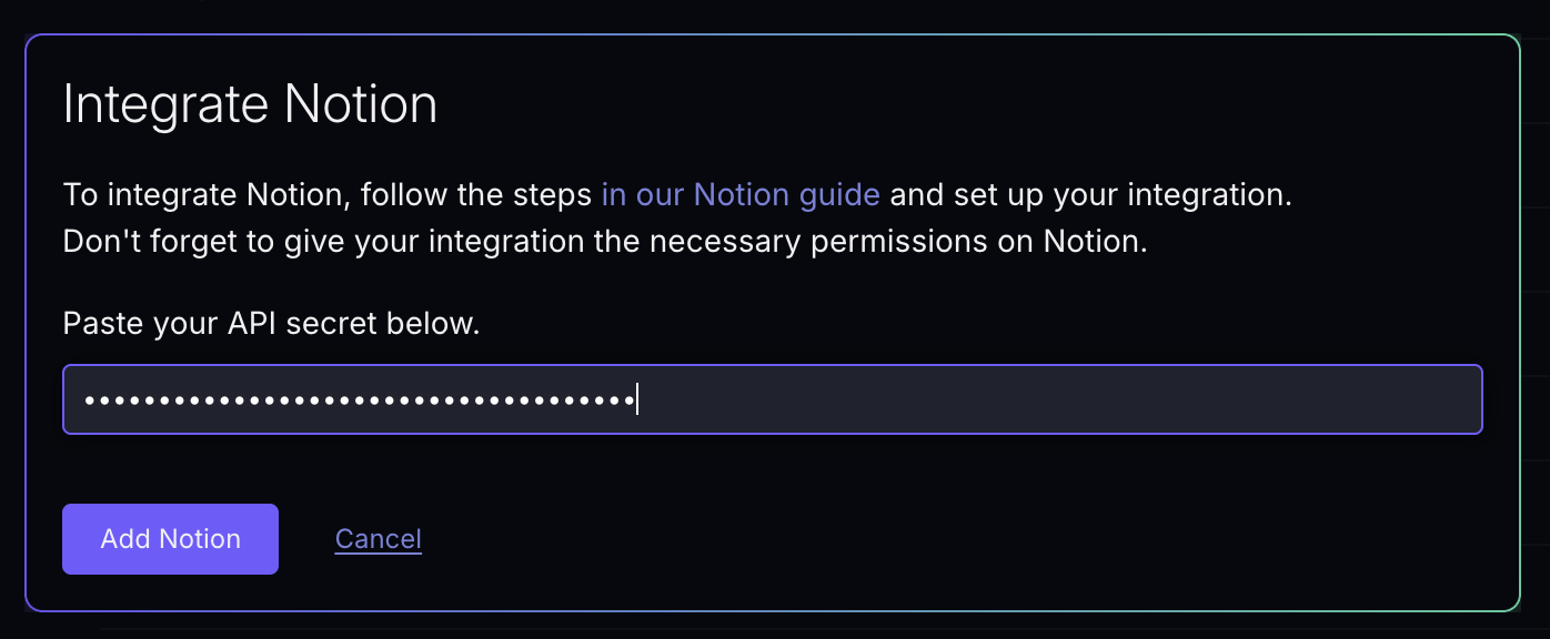 Notion integration form in Supersimple